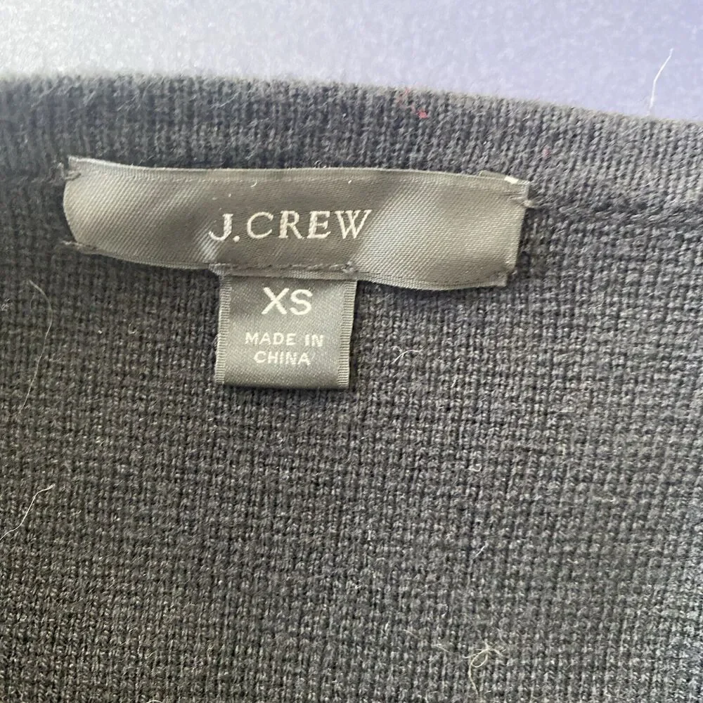 J. Crew Juliette Collarless Sweater‎ Blazer Womens XS Open Front Minimalist